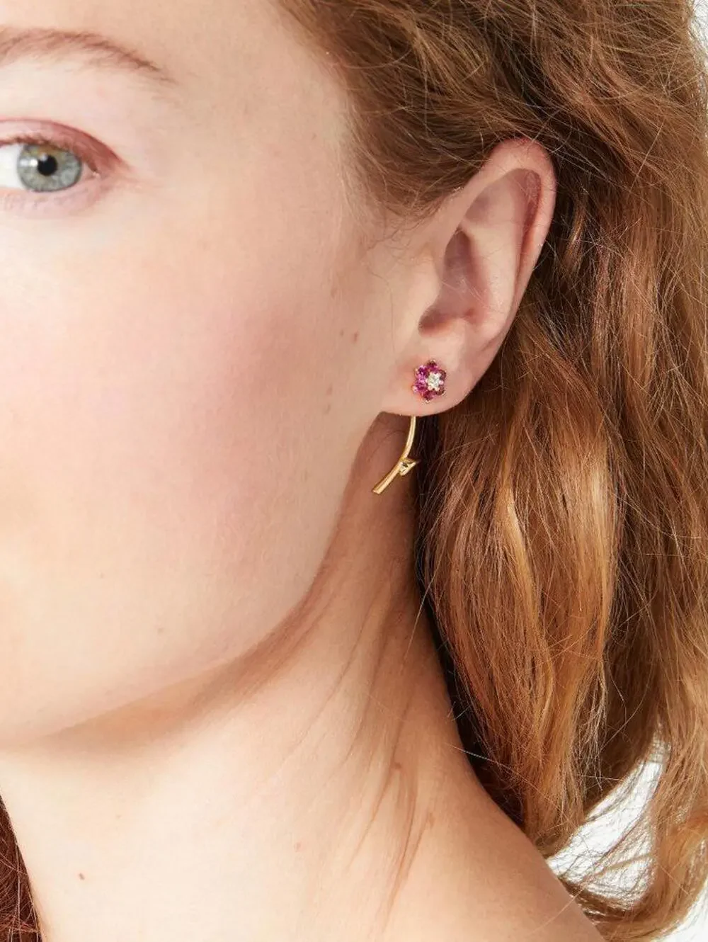 Kate Spade Myosotis Flower Ear Jacket Earrings